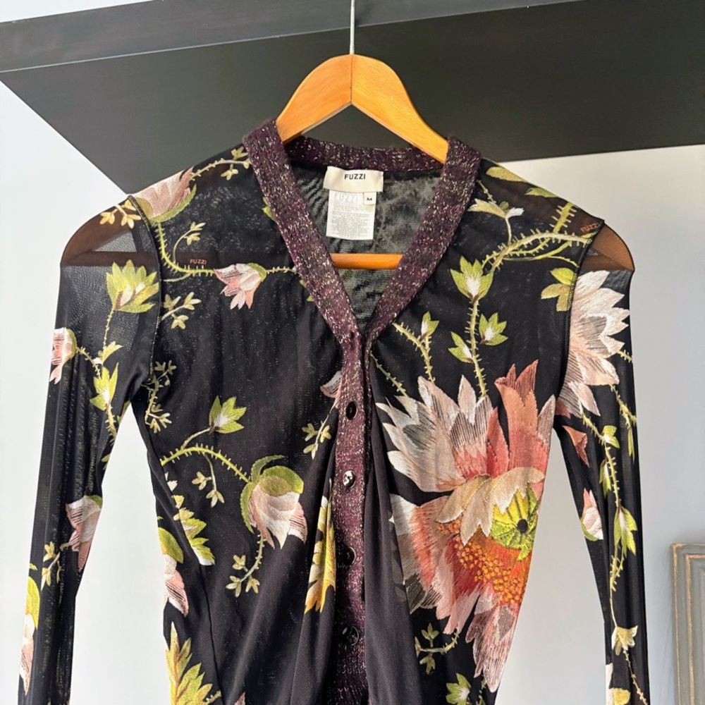 Vintage Fuzzi Italian Wool and Flower top